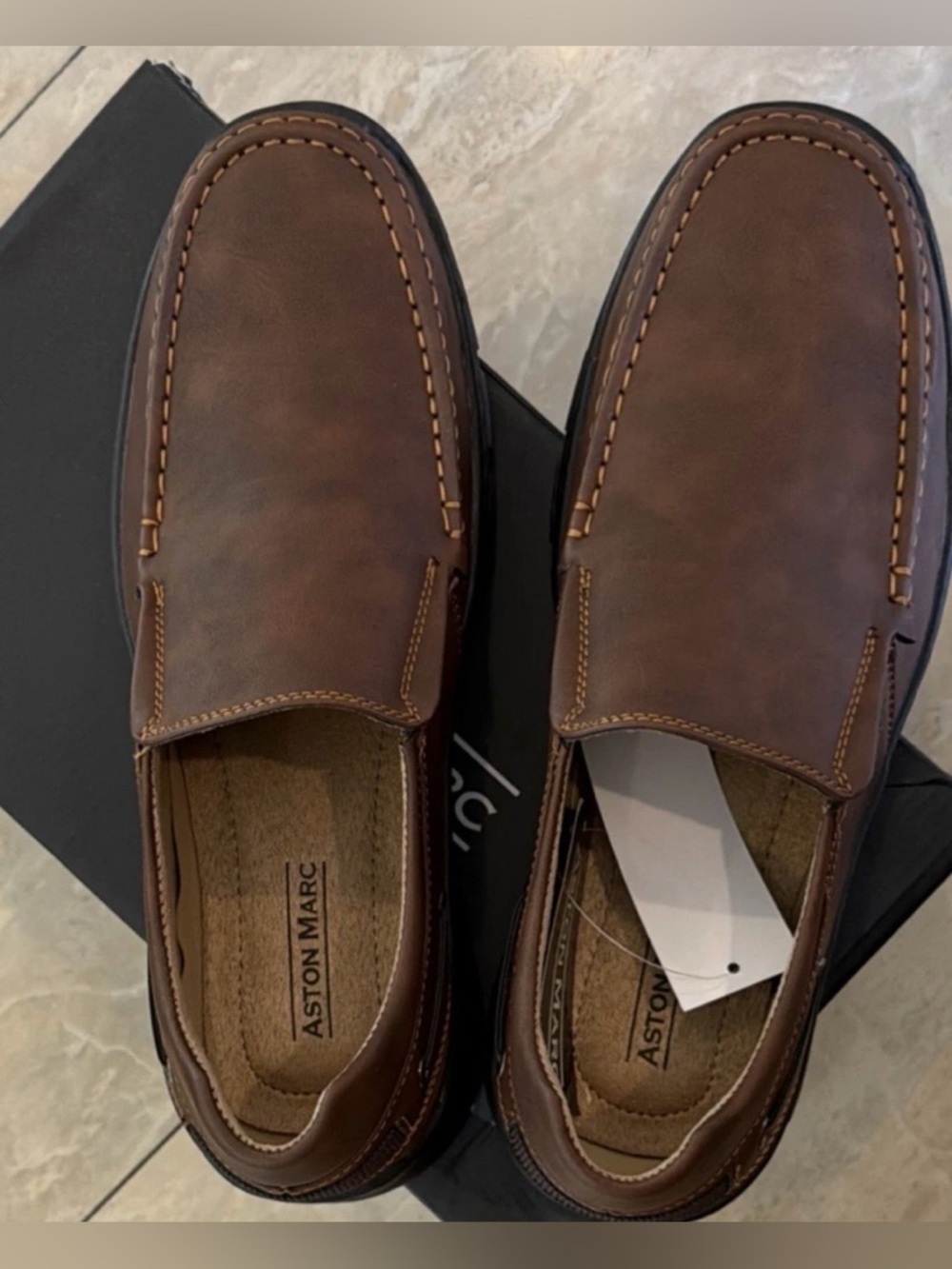 Men's Brown Leather Slip-On Loafers